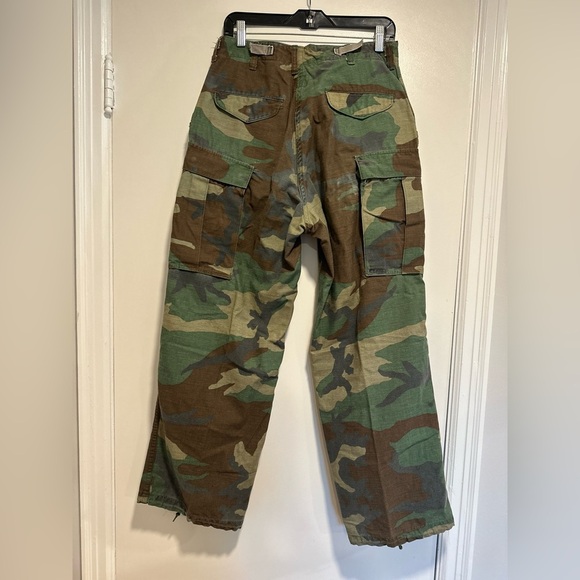 Vintage 80's Era USGI Woodland BDU Camouflage Combat Pants Trouser Wide Leg - Picture 2 of 16